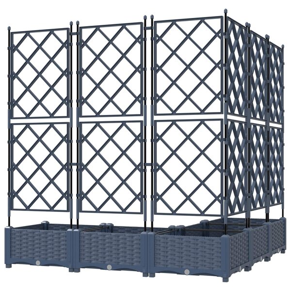 VidaXL Kerti cserép 5 db Szürke 120 x 120 x 125,5 cm PP