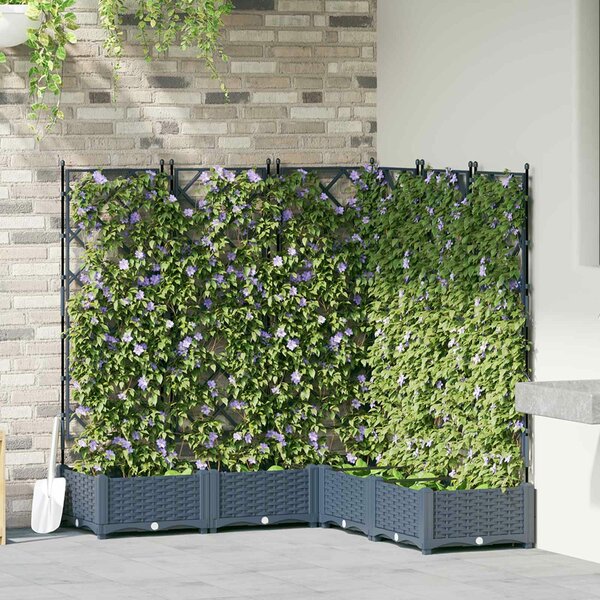 VidaXL Kerti cserép 5 db Szürke 120 x 120 x 125,5 cm PP