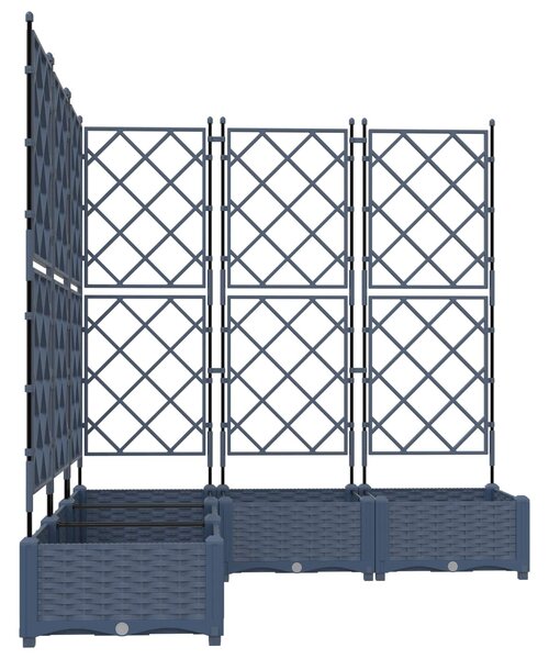 VidaXL Kerti cserép 5 db Szürke 120 x 120 x 125,5 cm PP