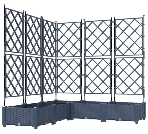 VidaXL Kerti cserép 5 db Szürke 120 x 120 x 125,5 cm PP