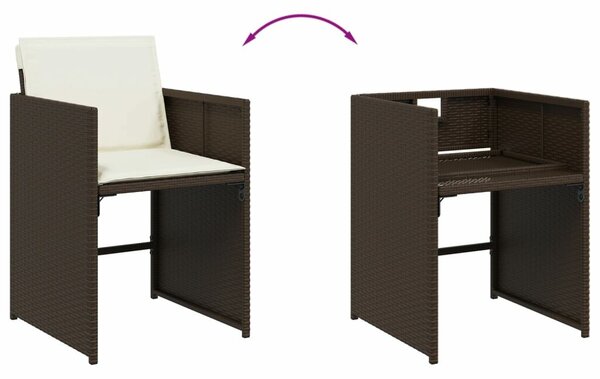 VidaXL 11 részes barna polyrattan kerti ülőgarnitúra párnákkal