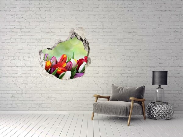 3d-s lyuk vizuális effektusok matrica Színes tulipán