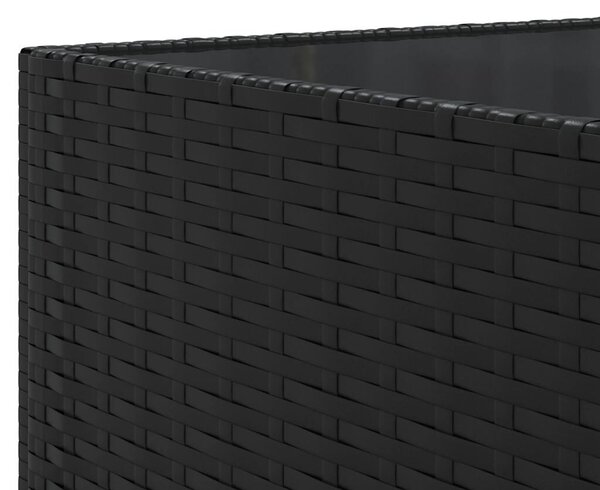 VidaXL 9 részes fekete polyrattan kerti ülőgarnitúra párnákkal