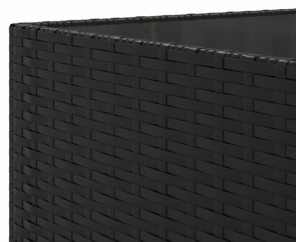VidaXL 10 részes fekete polyrattan kerti ülőgarnitúra párnákkal