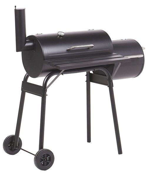 Faszén grill KATLA smokerrel Fém Fekete