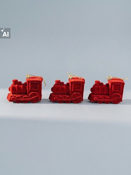 Sinsay - Mozdony alakú karácsonyfadíszek 3 pack - piros
