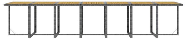 VidaXL Szürke Polyrattan Kerti Étkezőgarnitúra - 15 részes, Párnázott