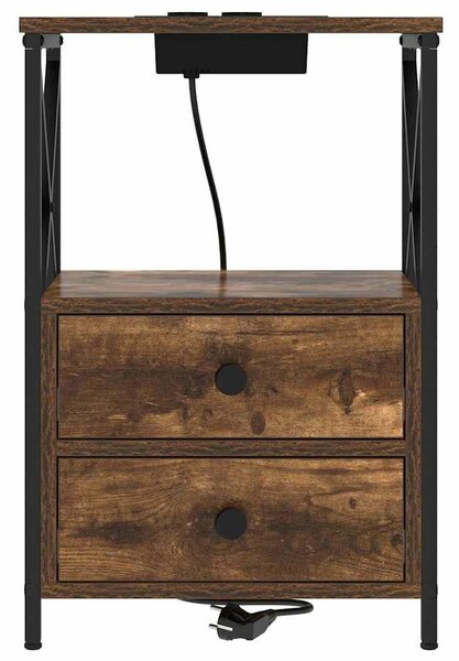 VidaXL Éjjeliszekrény 2 pcs Füstölt tölgy 40 x 31 x 60 cm Faanyag