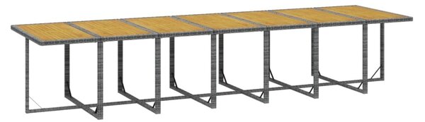 VidaXL Szürke Polyrattan Kerti Étkezőgarnitúra - 15 részes, Párnázott