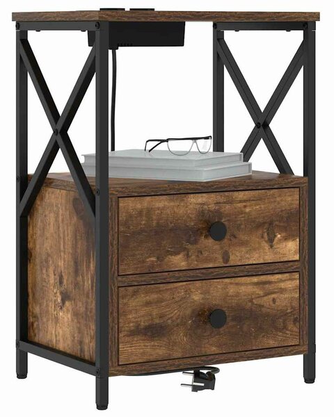 VidaXL Éjjeliszekrény 2 pcs Füstölt tölgy 40 x 31 x 60 cm Faanyag