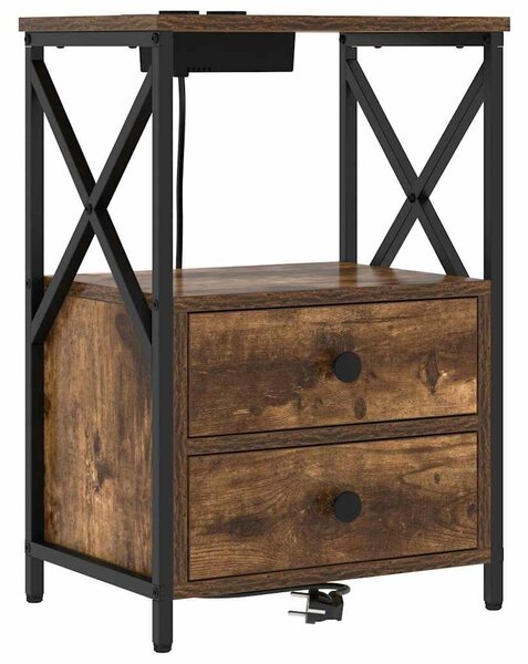 VidaXL Éjjeliszekrény 2 pcs Füstölt tölgy 40 x 31 x 60 cm Faanyag