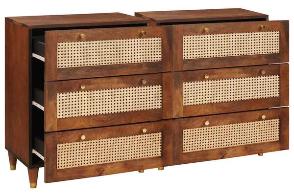VidaXL Tálalószekrény készlet 2 db 60 x 33,5 x 75 cm Tömör Mangófát