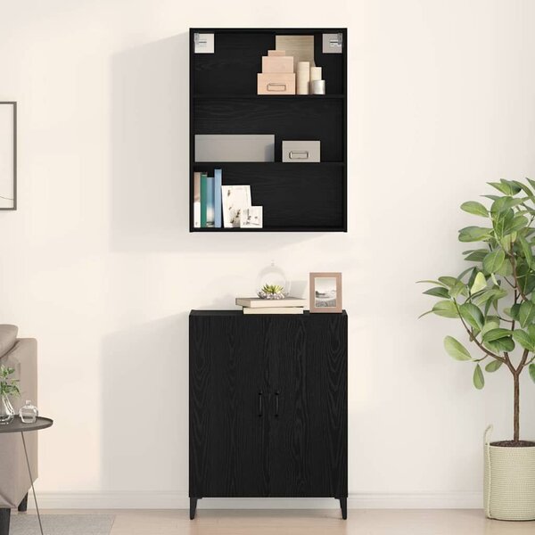 VidaXL Magasfiú Fekete tölgy 69,5 x 32,5 x 180 cm Szerelt Fa