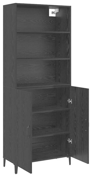 VidaXL Magasfiú Fekete tölgy 69,5 x 32,5 x 180 cm Szerelt Fa