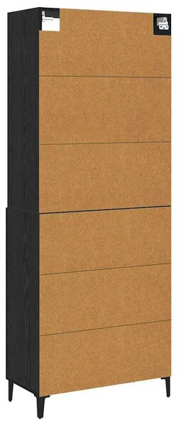 VidaXL Magasfiú Fekete tölgy 69,5 x 32,5 x 180 cm Szerelt Fa