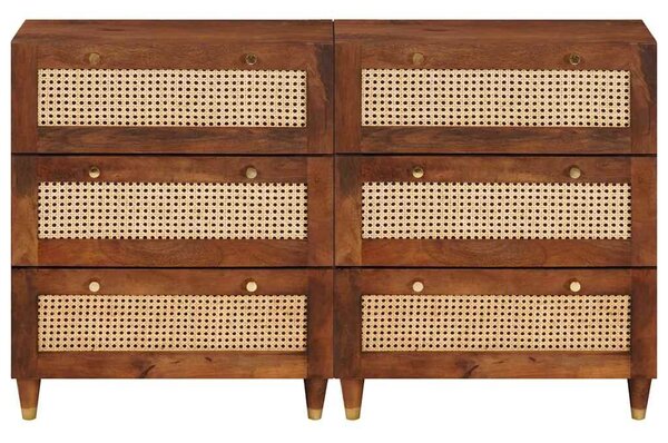 VidaXL Tálalószekrény készlet 2 db 60 x 33,5 x 75 cm Tömör Mangófát