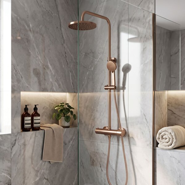 Zuhanyszett Termosztátos Rea Parot Light Brush Copper