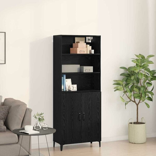 VidaXL Magasfiú Fekete tölgy 69,5 x 32,5 x 180 cm Szerelt Fa