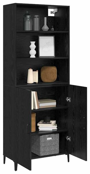 VidaXL Magasfiú Fekete tölgy 69,5 x 32,5 x 180 cm Szerelt Fa
