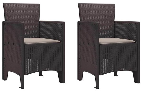 VidaXL Kert étkező szett 3 pcs Barna Polipropilén