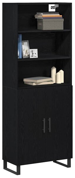 VidaXL Magasfiú 2 db Fekete tölgy 69,5 x 34 x 180 cm