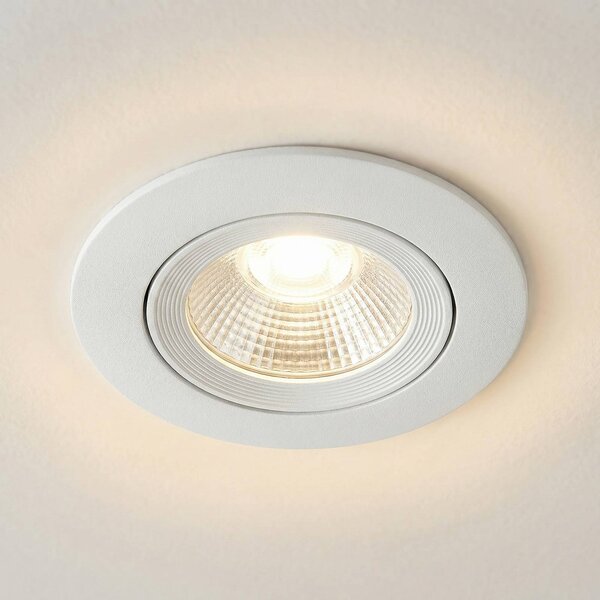 Sigor LED mennyezetbe süllyesztett spot Diled, Ø 8,5 cm, 6 W, 3000 K, fehér, dimmelhető, Fehér / opál, Nappali / Étkező, Alumínium, Modern