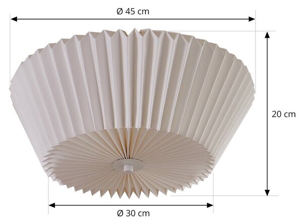 Lindby Magali mennyezeti lámpa, fehér, papír, Ø 45 cm, E27, dimmelhető, Fehér / opál, Nappali / Étkező, Papír / lunolit / lunopal