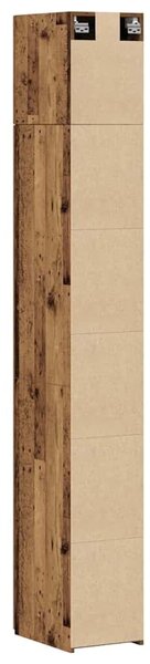 VidaXL Polcos tárolószekrény Antik Fa 30 x 42,5 x 225 cm Szerelt Fa