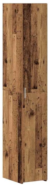 VidaXL Polcos tárolószekrény Antik Fa 30 x 42,5 x 225 cm Szerelt Fa