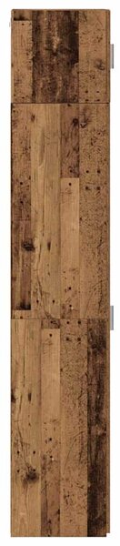 VidaXL Polcos tárolószekrény Antik Fa 30 x 42,5 x 225 cm Szerelt Fa