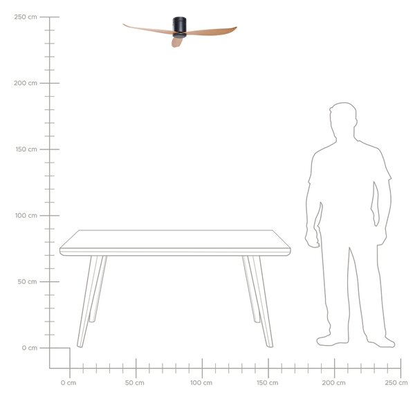Mennyezeti ventilátor MALAD Távirányítóval Fekete