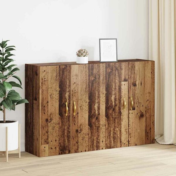 VidaXL Fali szekrény 2 db Öreg fa 69,5 x 34 x 90 cm Szerelt Fa