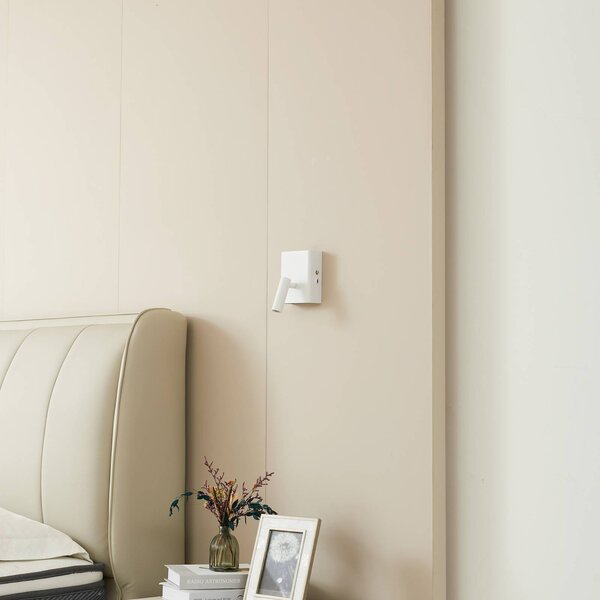 Lindby LED-es újratölthető fali lámpa Agit, fehér, fém, érintéses, dimmelhető, Fehér / opál, Nappali / Étkező, fém, Modern