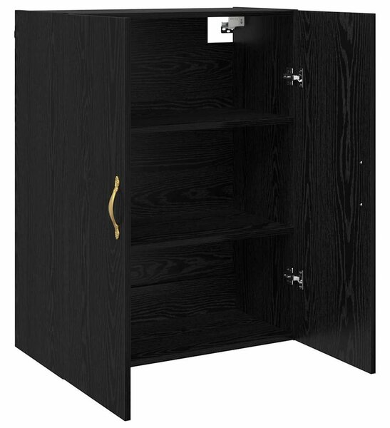 VidaXL Fali szekrény 2 db Fekete tölgy 69,5 x 34 x 90 cm Szerelt Fa