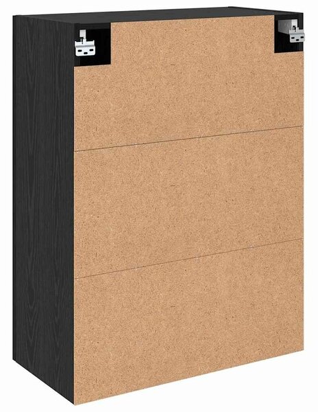 VidaXL Fali szekrény 2 db Fekete tölgy 69,5 x 34 x 90 cm Szerelt Fa
