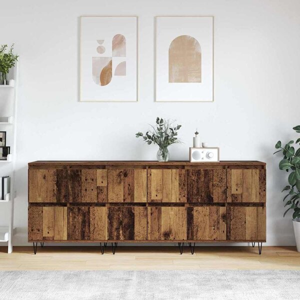 VidaXL Oldalszekrények 3 pcs Régi fa 180 x 35 x 70 cm Faanyag