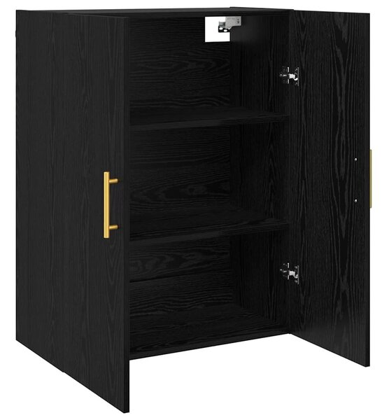 VidaXL Fali szekrény 2 db Fekete tölgy 69,5 x 34 x 90 cm Szerelt Fa