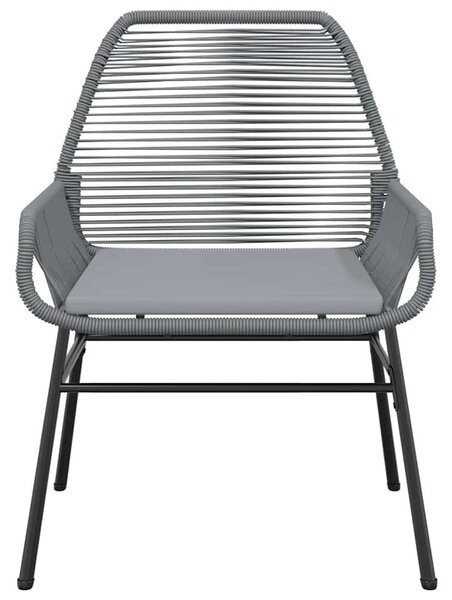 VidaXL 7 részes szürke polyrattan üveg kerti étkezőgarnitúra párnával