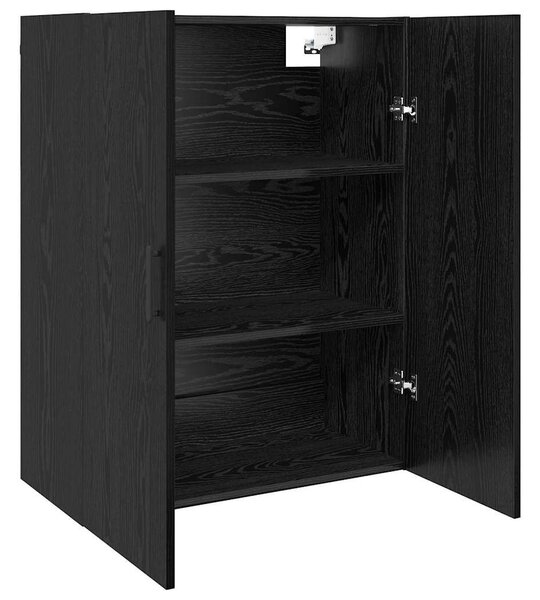 VidaXL Fali szekrény 2 db Fekete tölgy 69,5 x 34 x 90 cm Szerelt Fa