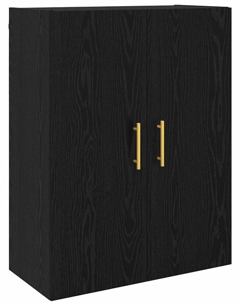 VidaXL Fali szekrény 2 db Fekete tölgy 69,5 x 34 x 90 cm Szerelt Fa