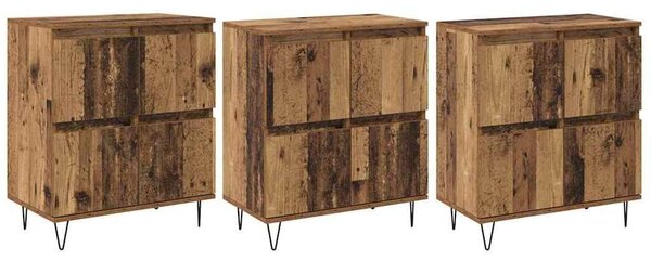 VidaXL Oldalszekrények 3 pcs Régi fa 180 x 35 x 70 cm Faanyag