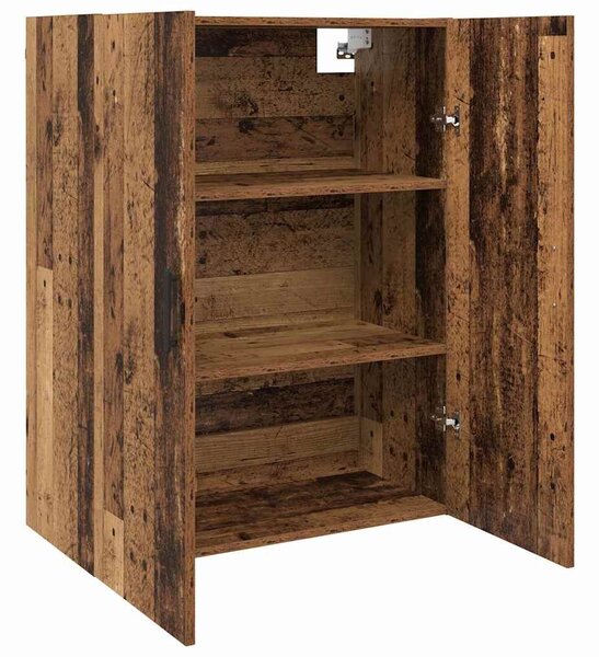 VidaXL Fali szekrény 2 db Öreg fa 69,5 x 34 x 90 cm Szerelt Fa