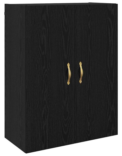 VidaXL Fali szekrény 2 db Fekete tölgy 69,5 x 34 x 90 cm Szerelt Fa