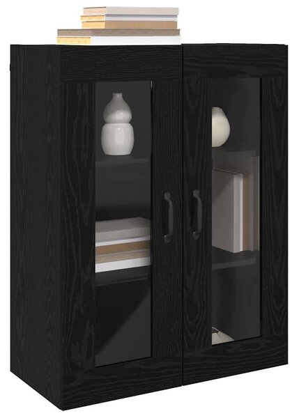 VidaXL Tárolószekrény Falra szerelhető Fekete tölgy 69,5 x 34 x 90 cm