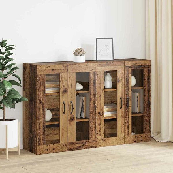 VidaXL Fali Szekrények 2 db Régi fa 69,5 x 34 x 90 cm Szerelt Fa