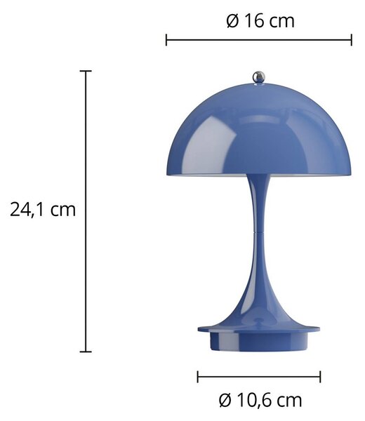 Louis Poulsen Panthella PORTABLE 160 V3, átlátszatlan indigókék, dimmelhető, Kék, Nappali / Étkező, Műanyag, Dizájn