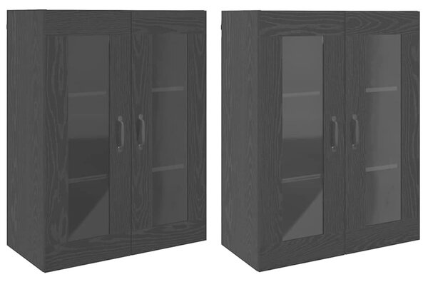 VidaXL Fali Szekrények 2 pcs Musta tammi 69.5 x 34 x 90 cm Faanyag