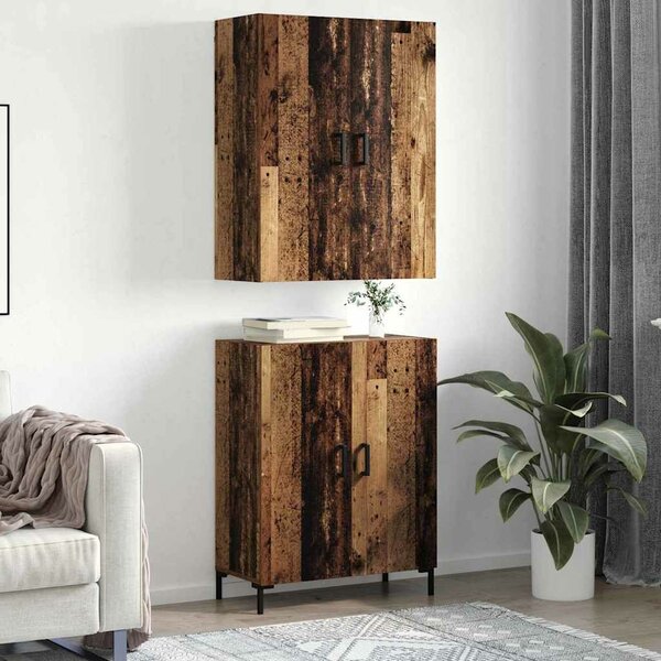 VidaXL Magasfiú Régi fa 69,5 x 34 x 180 cm Szerelt Fa