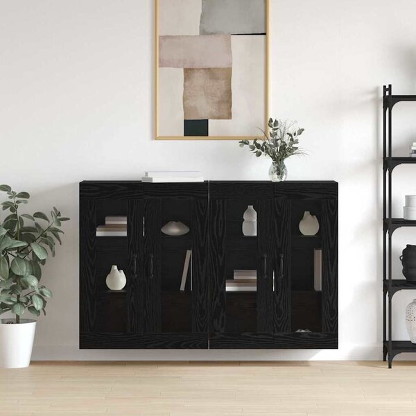 VidaXL Fali Szekrények 2 pcs Musta tammi 69.5 x 34 x 90 cm Faanyag