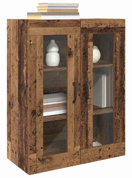 VidaXL Fali Szekrények 2 db Régi fa 69,5 x 34 x 90 cm Szerelt Fa